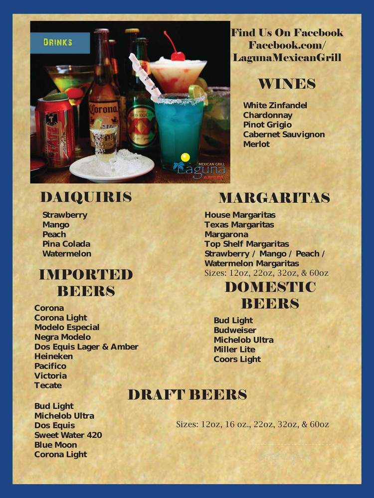 Laguna Mexican Grill - Cumming, GA menu_pic