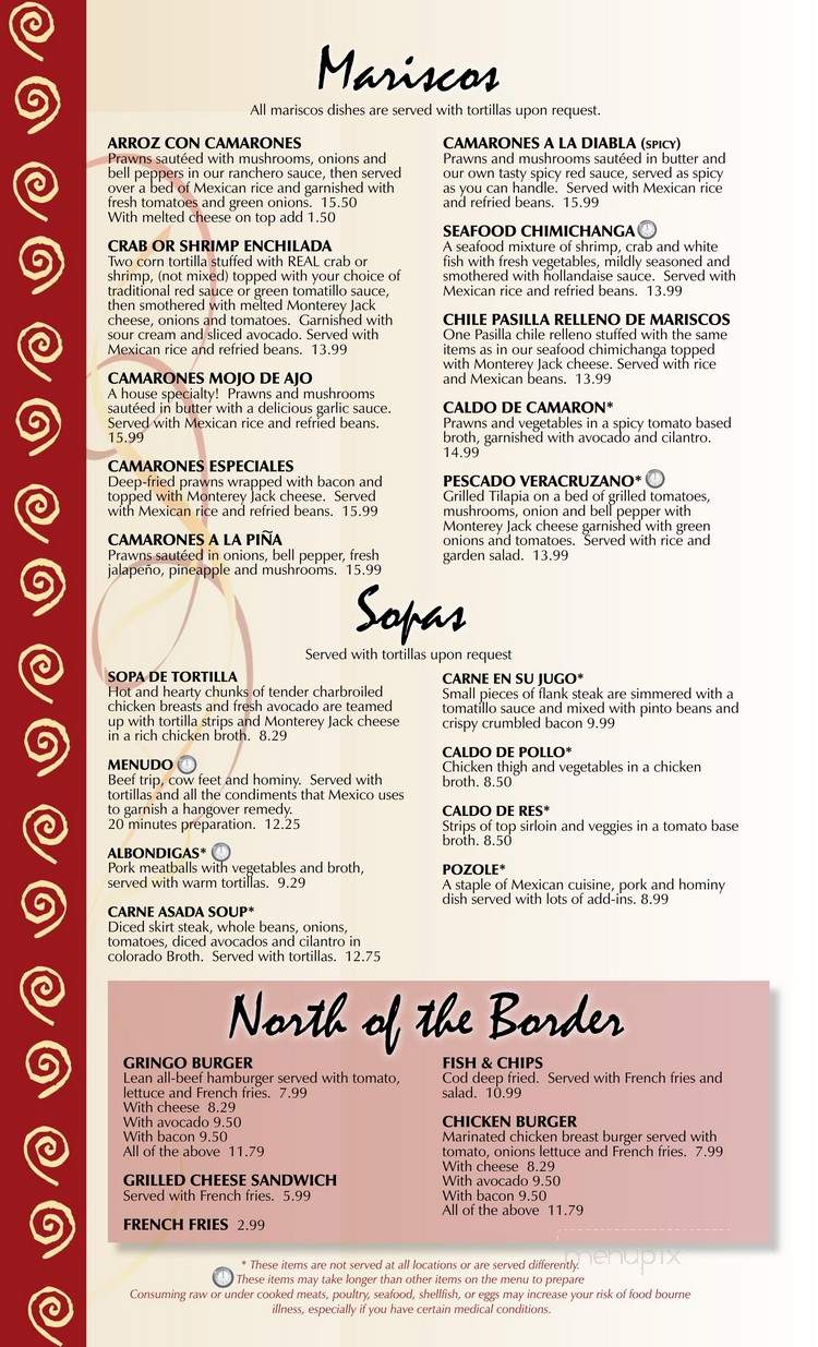 Puerto Vallarta Restaurant - Federal Way, WA menu_pic