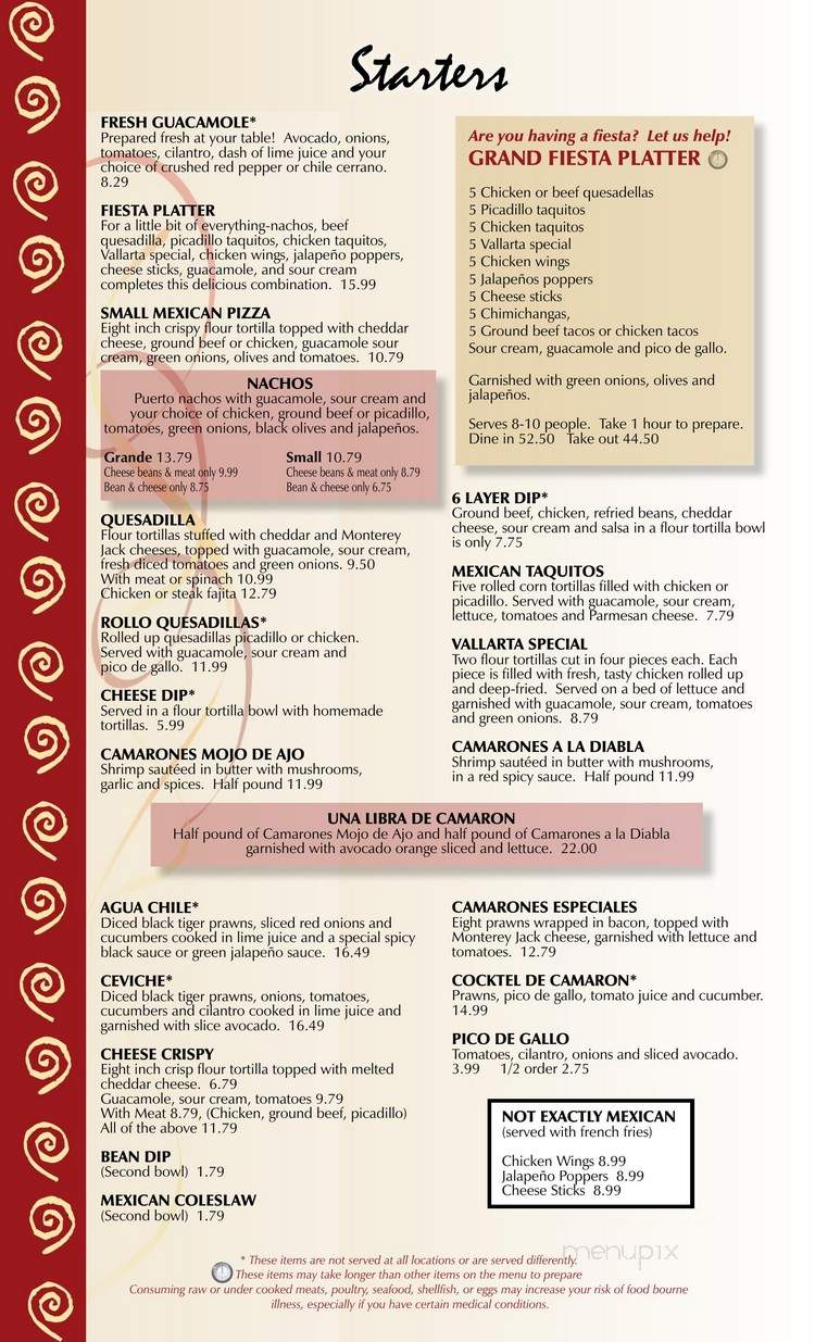 Puerto Vallarta Restaurant - Federal Way, WA menu_pic