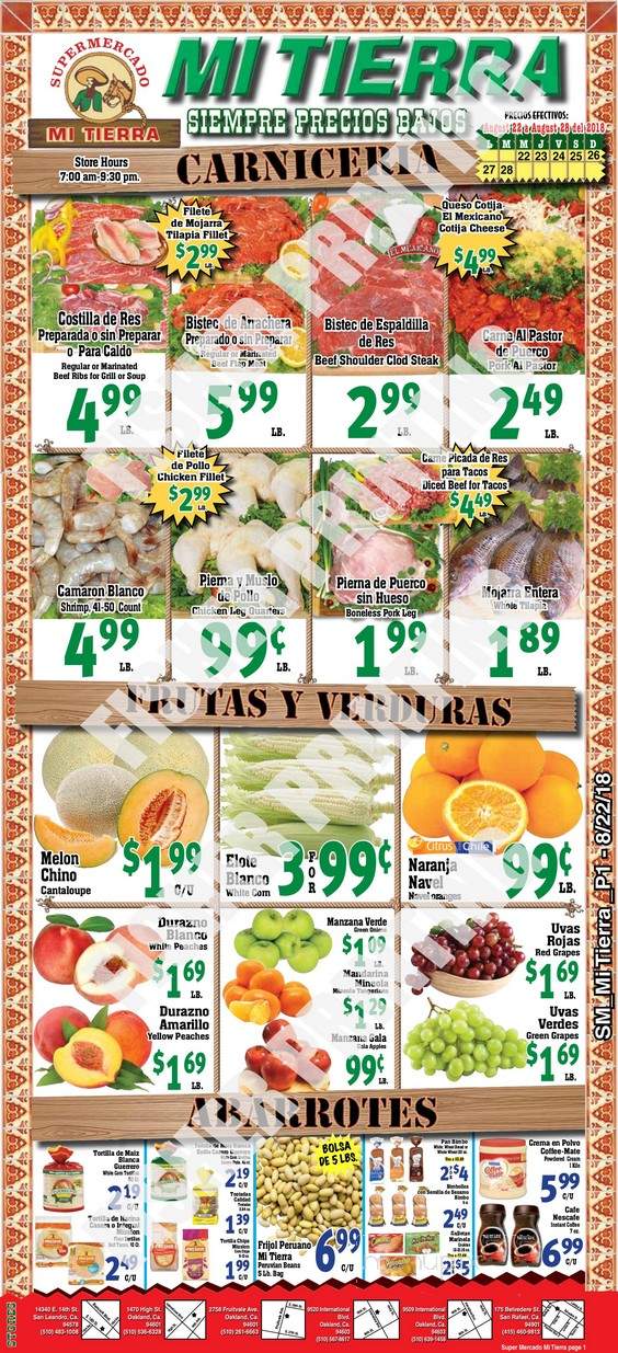 Super Mercado Y Carniceria Mi Tierra - Oakland, CA menu_pic
