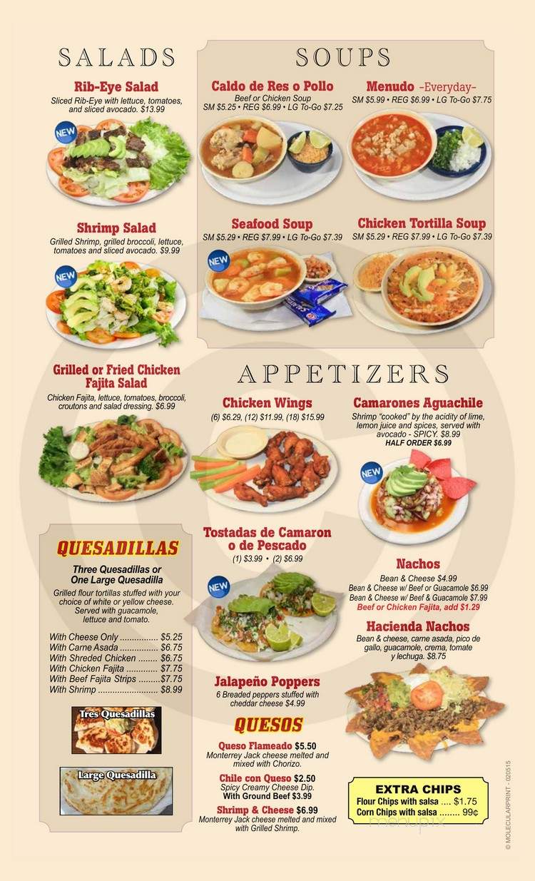 Hacienda Vieja Mexican Restaurant - Corpus Christi, TX menu_pic