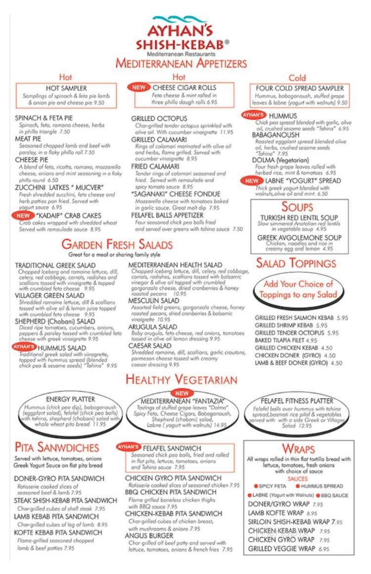 Ayhans Shish Kebab of Great Neck - Great Neck, NY menu_pic
