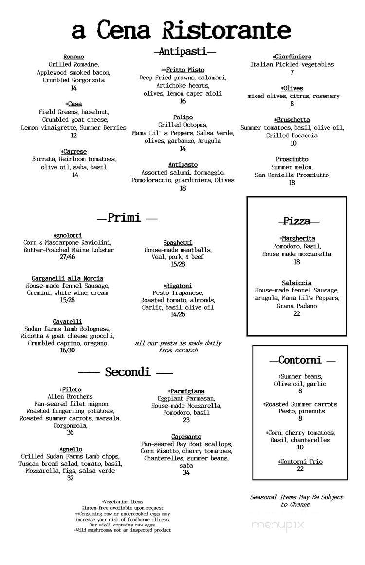 A Cena - Portland, OR menu_pic