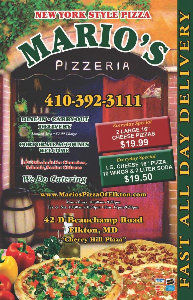 Mario's Pizza - Elkton, MD menu_pic