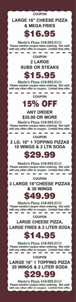 Mario's Pizza - Elkton, MD