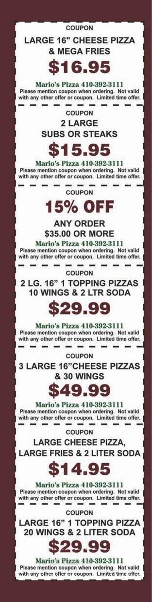 Mario's Pizza - Elkton, MD menu_pic