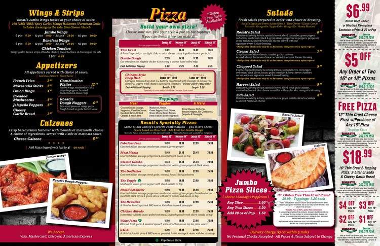 Rosatis Pizza - Grafton, WI menu_pic