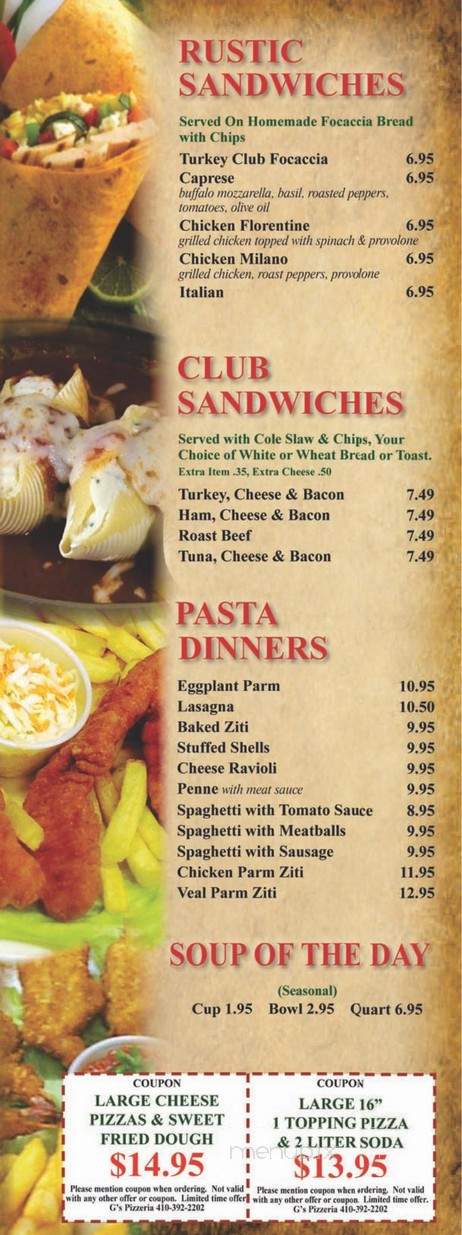 G's Pizzeria - Elkton, MD menu_pic
