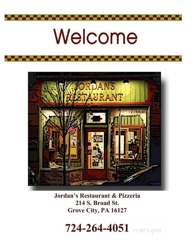 Jordans Restaurant & Pizzaria - Grove City, PA menu_pic