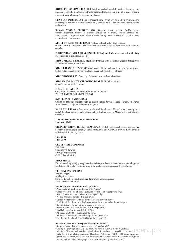 Fishetarian Fish Market - Bodega Bay, CA menu_pic