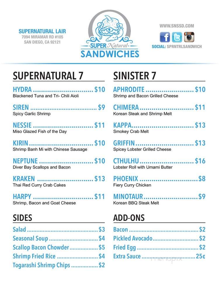 Supernatural Sandwiches - San Diego, CA