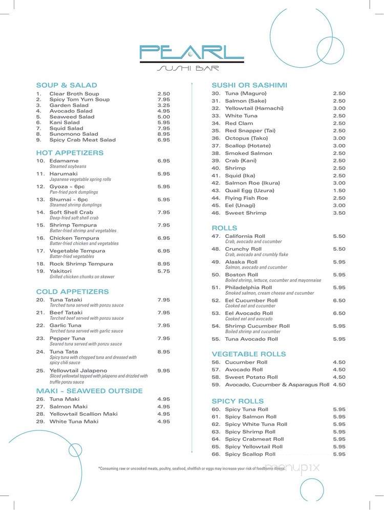 Pearl - Wilkes-Barre, PA menu_pic