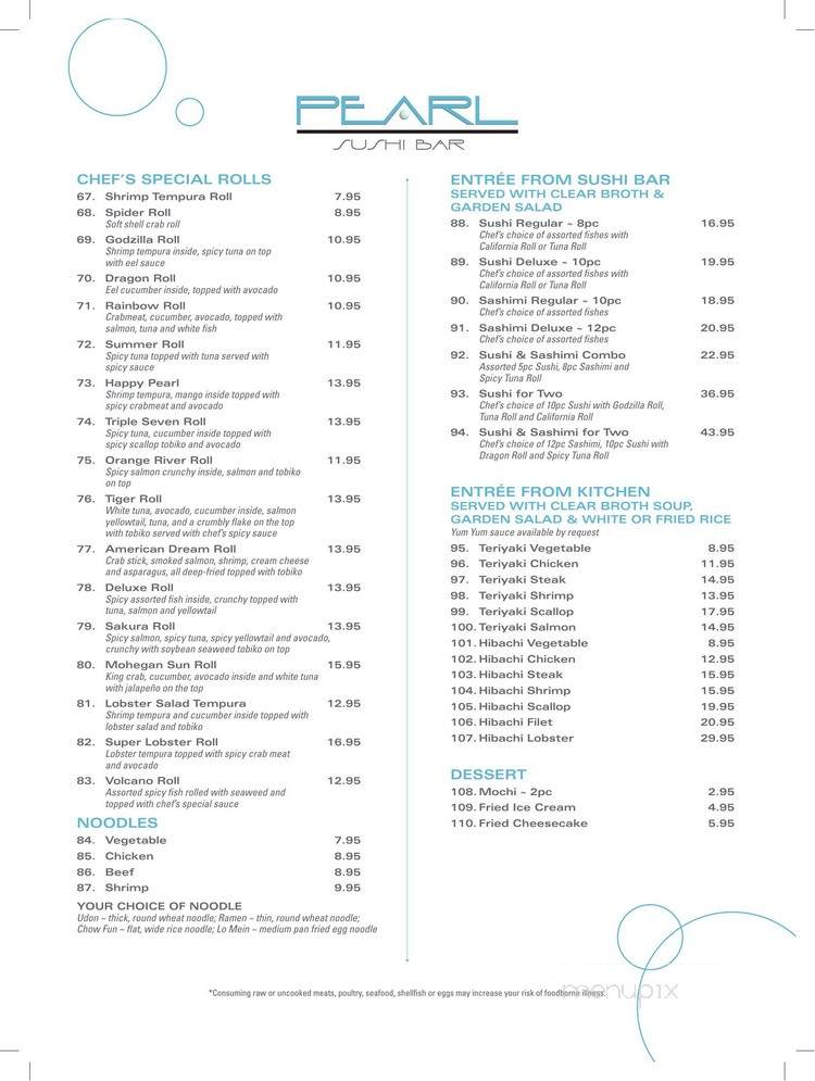 Pearl - Wilkes-Barre, PA menu_pic