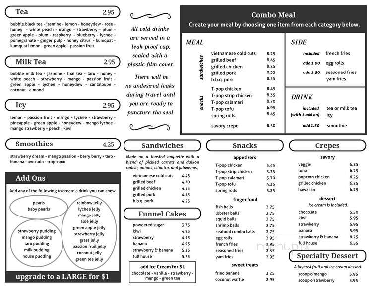 T-Cups Cafe - Modesto, CA menu_pic