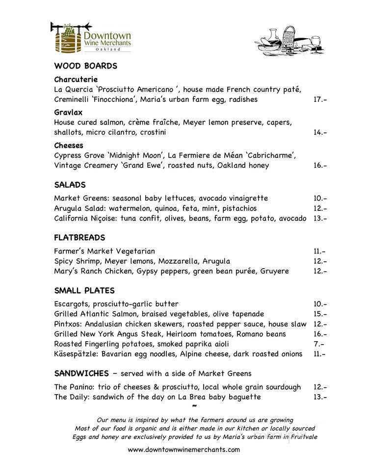 Downtown Wine Merchants - Oakland, CA menu_pic
