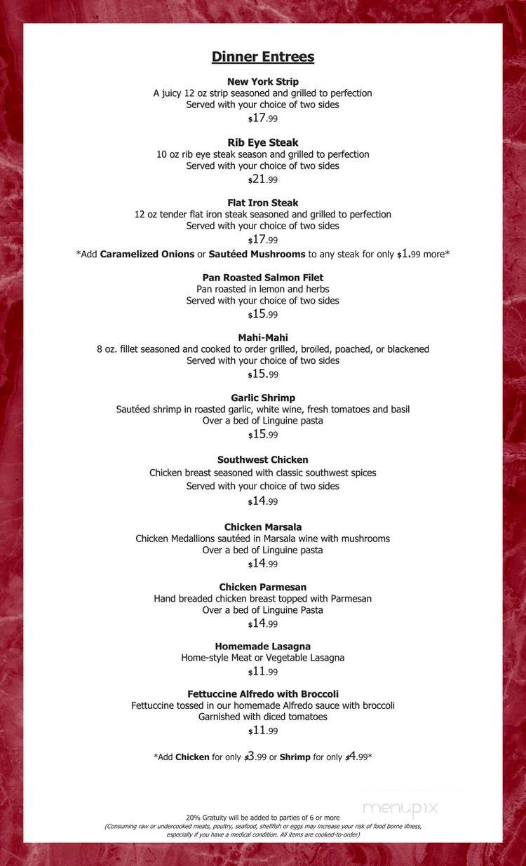 Liquid Bar & Grill - Orlando, FL menu_pic
