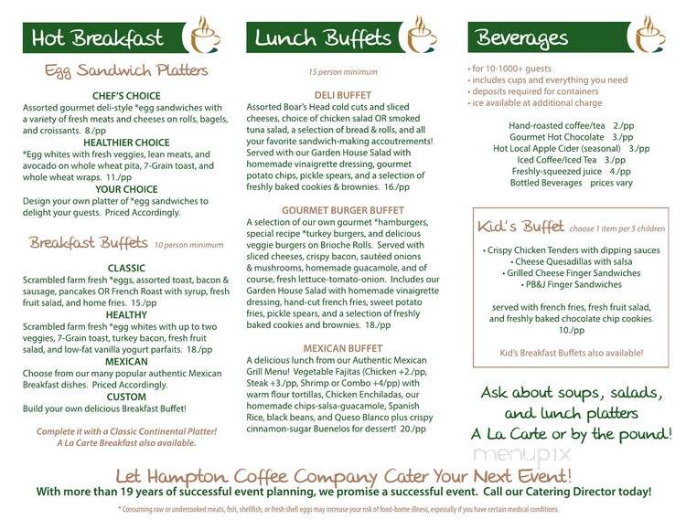 Hampton Coffee Company - Southampton, NY menu_pic