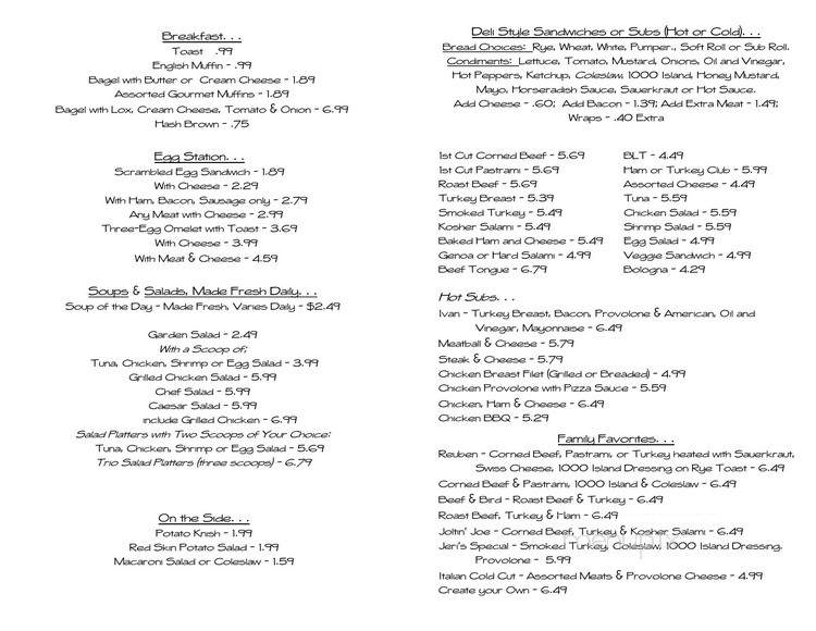 Mike & Barry's Deli - Silver Spring, MD menu_pic