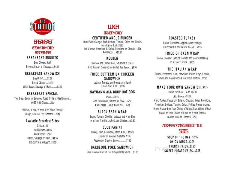 Station at Freshfields Village - Johns Island, SC menu_pic