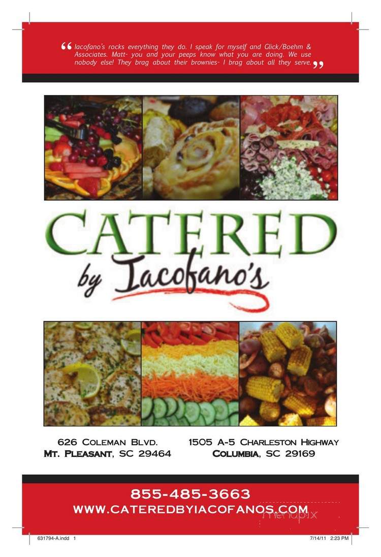 Iacofano Deli & Pizzeria - Charleston, SC menu_pic