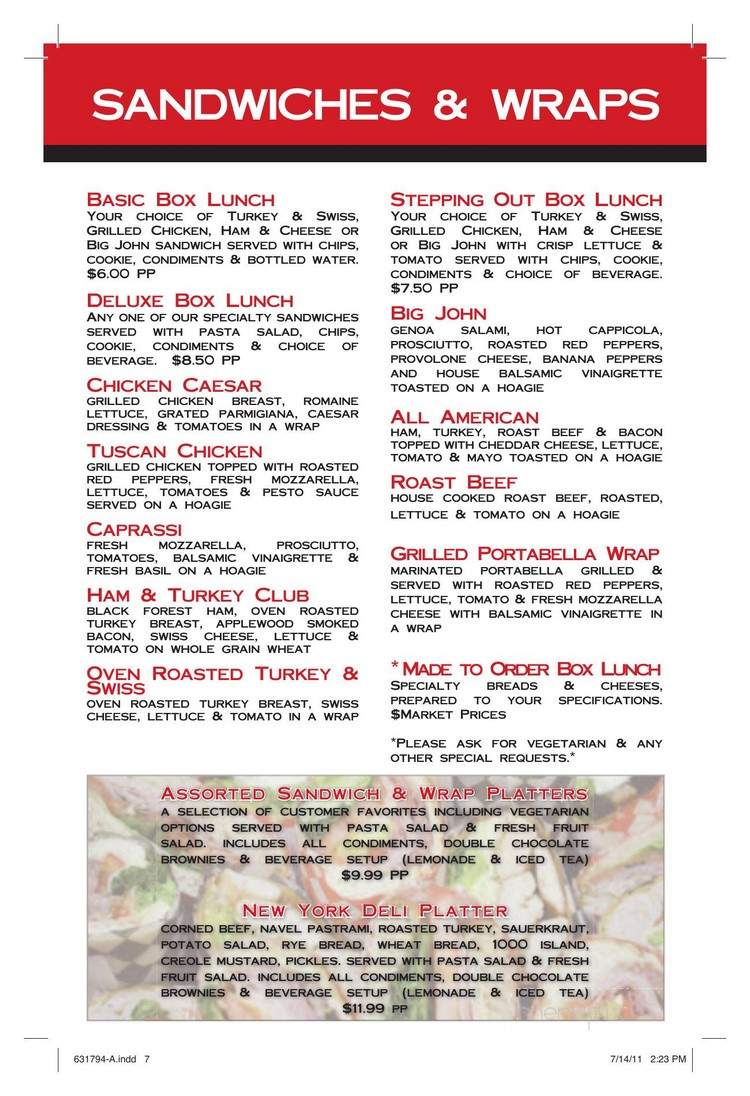Iacofano Deli & Pizzeria - Charleston, SC menu_pic