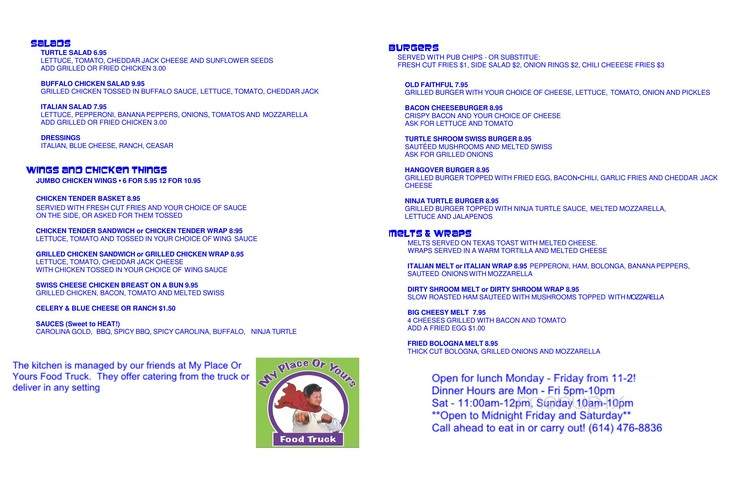 Turtle Creek Tavern - Columbus, OH menu_pic
