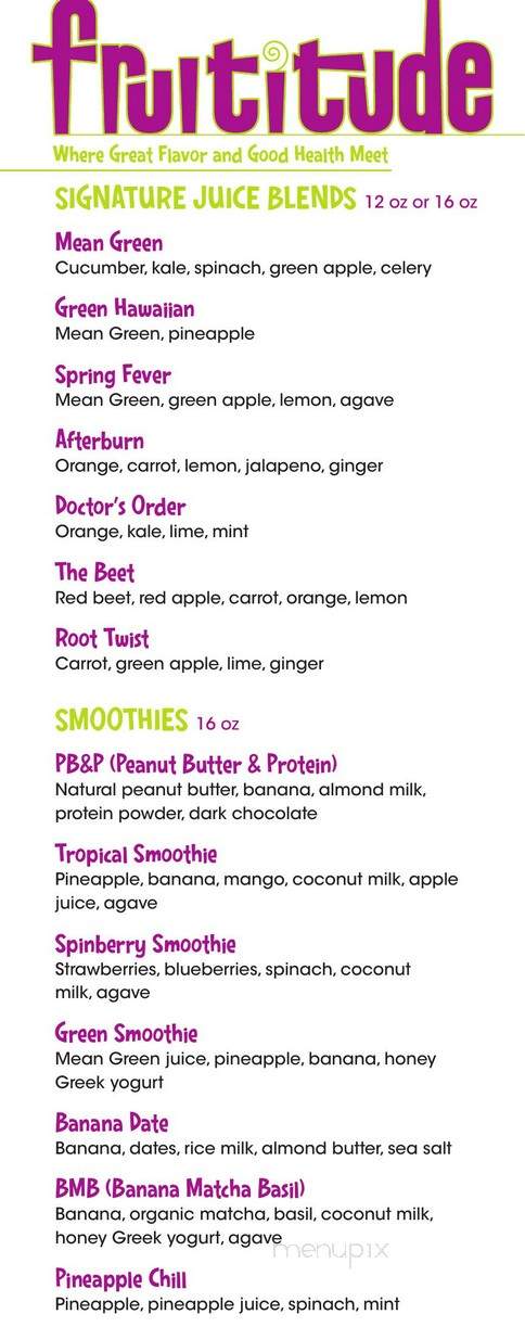 Fruititude - Tukwila, WA menu_pic