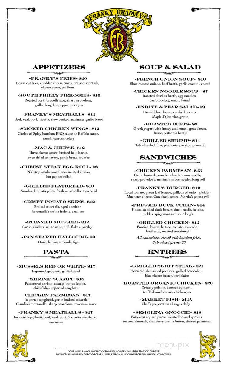Franky Bradley's - Philadelphia, PA menu_pic