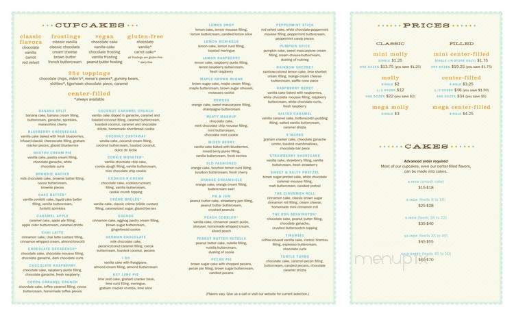 Molly's Cupcakes - North Liberty, IA menu_pic