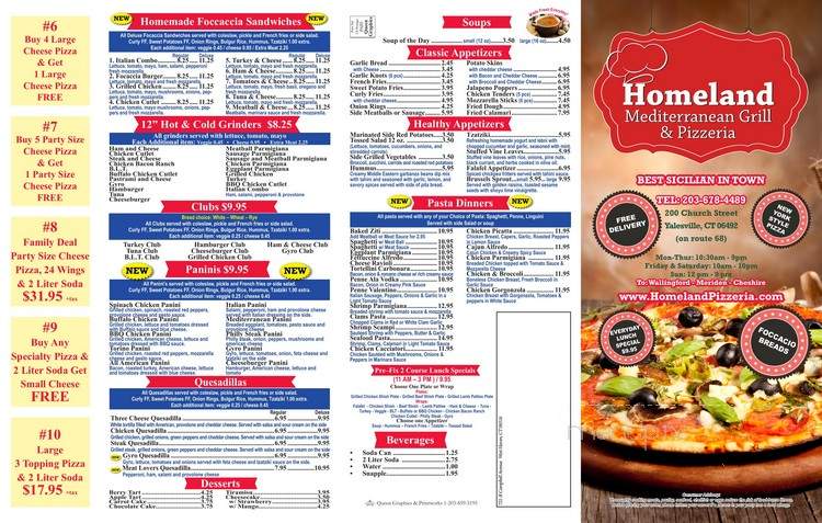 Homeland Mediterranean Grill & Pizzeria - Wallingford, CT