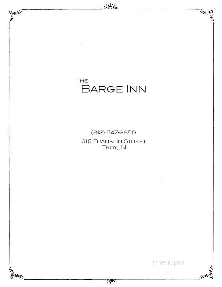 The Barge Inn, Llc - Troy, IN menu_pic