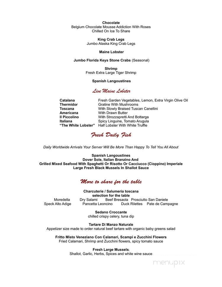 Il Piccolino Trattoria - Los Angeles, CA menu_pic