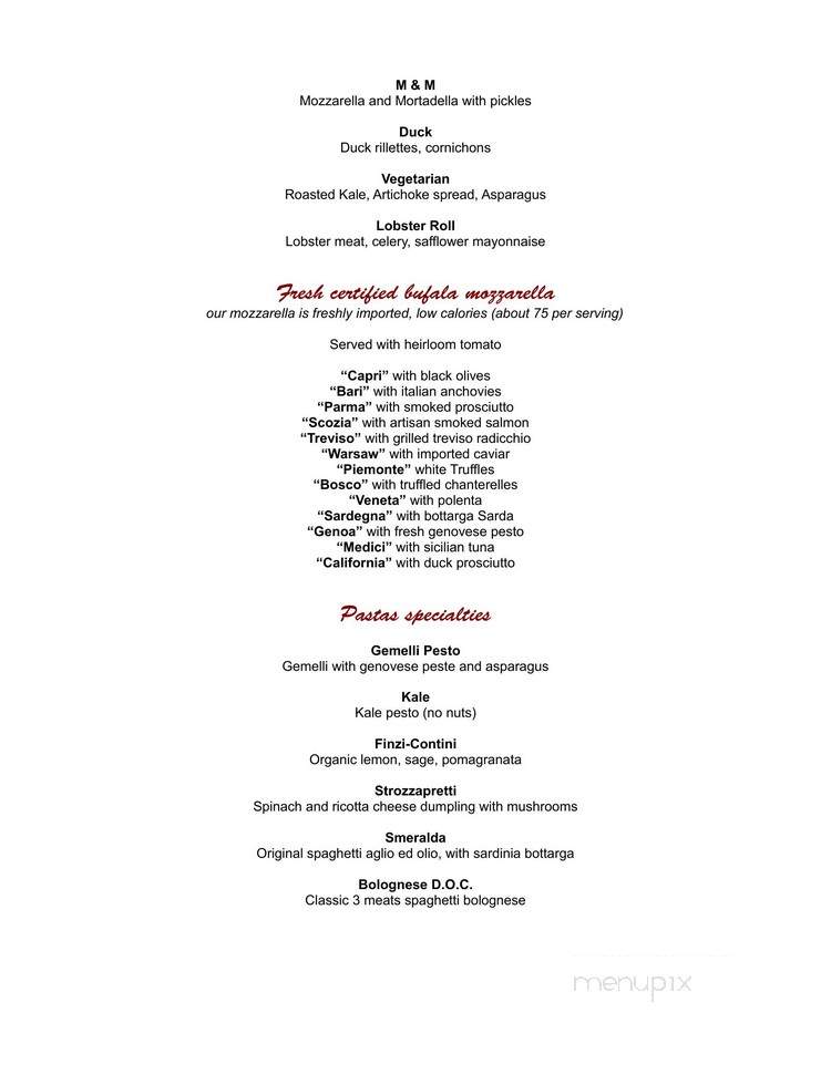 Il Piccolino Trattoria - Los Angeles, CA menu_pic