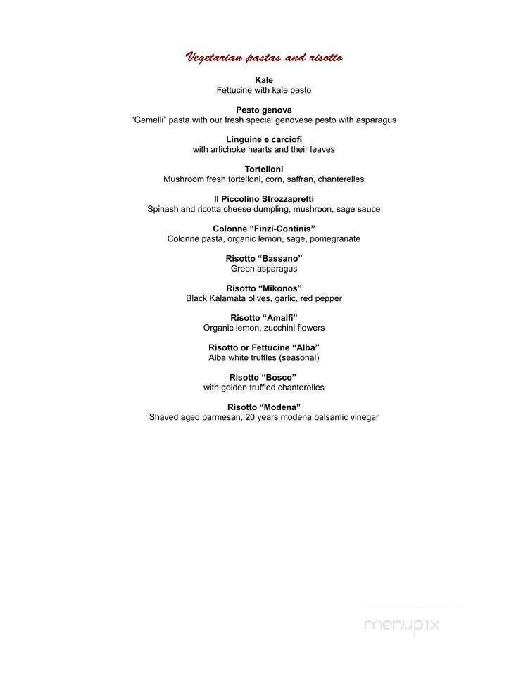 Il Piccolino Trattoria - Los Angeles, CA menu_pic