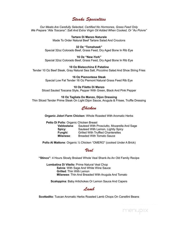Il Piccolino Trattoria - Los Angeles, CA menu_pic