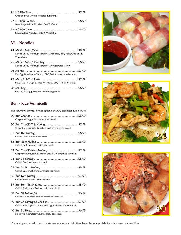 Pho Bistro - Slidell, LA menu_pic