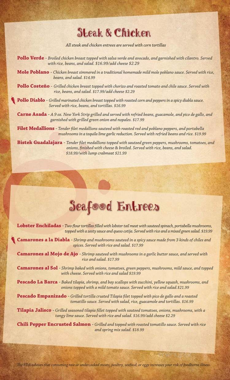 El Sol Express - Camp Hill, PA menu_pic