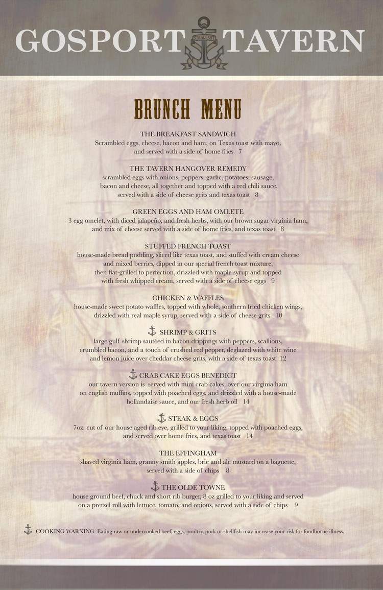Gosport Tavern - Portsmouth, VA menu_pic