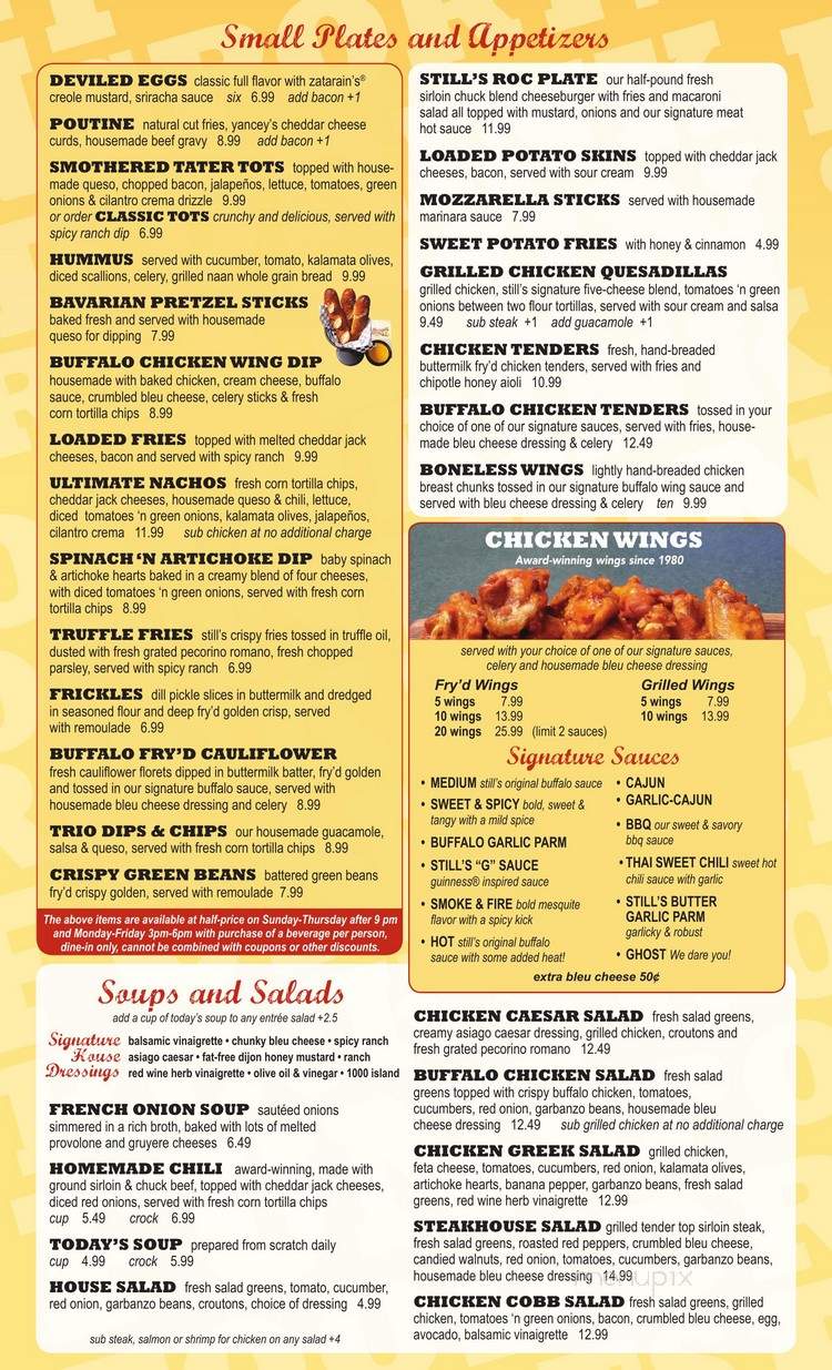 Distillery - Rochester, NY menu_pic