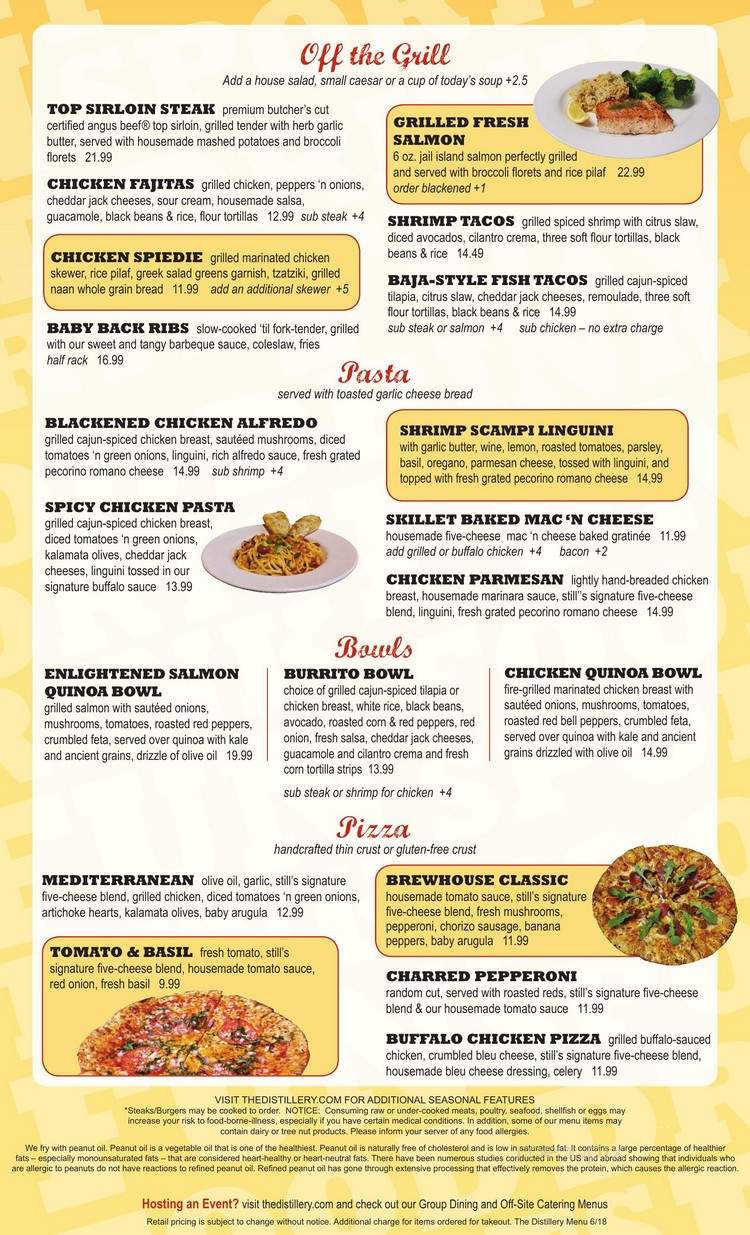 Distillery - Rochester, NY menu_pic