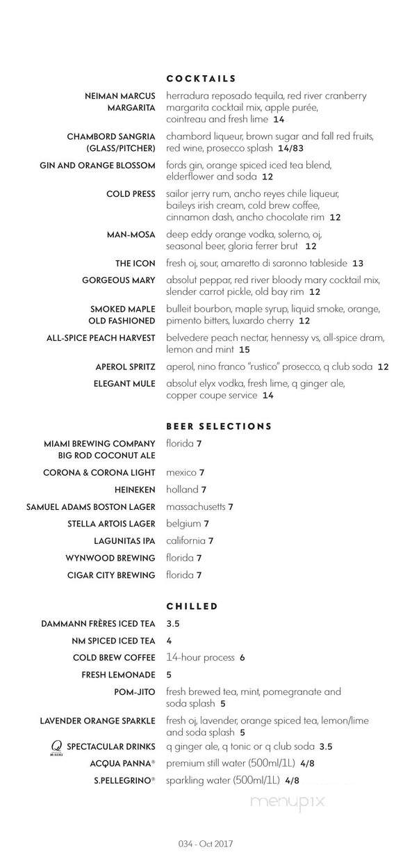 Mariposa at Neiman Marcus - Coral Gables, FL menu_pic