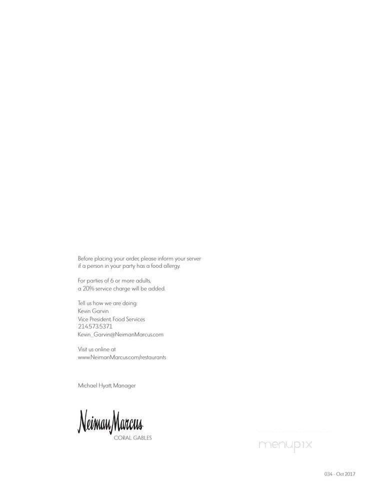 Mariposa at Neiman Marcus - Coral Gables, FL menu_pic