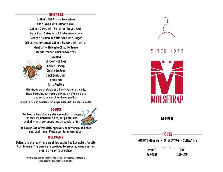 The Mouse Trap - Lexington, KY menu_pic