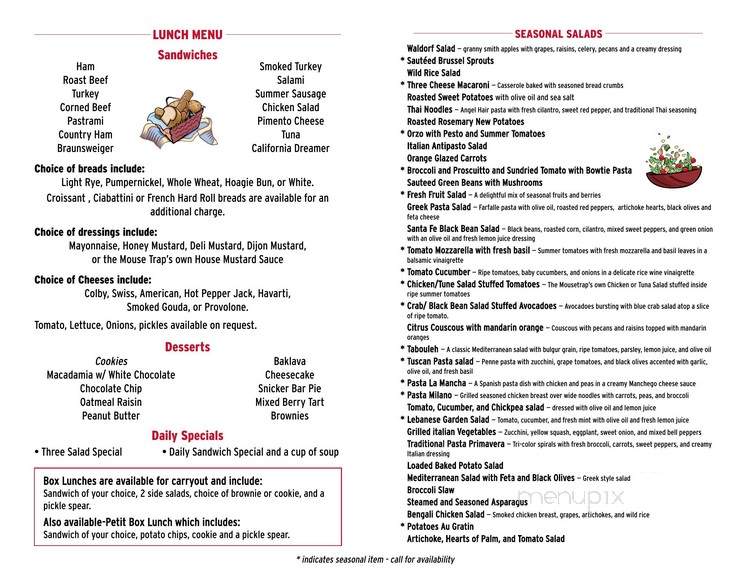 The Mouse Trap - Lexington, KY menu_pic