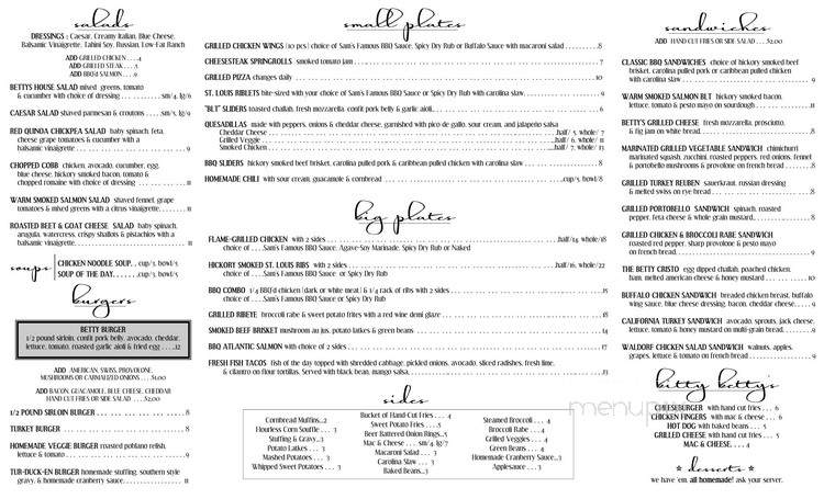 Smokin' Betty's - Philadelphia, PA menu_pic