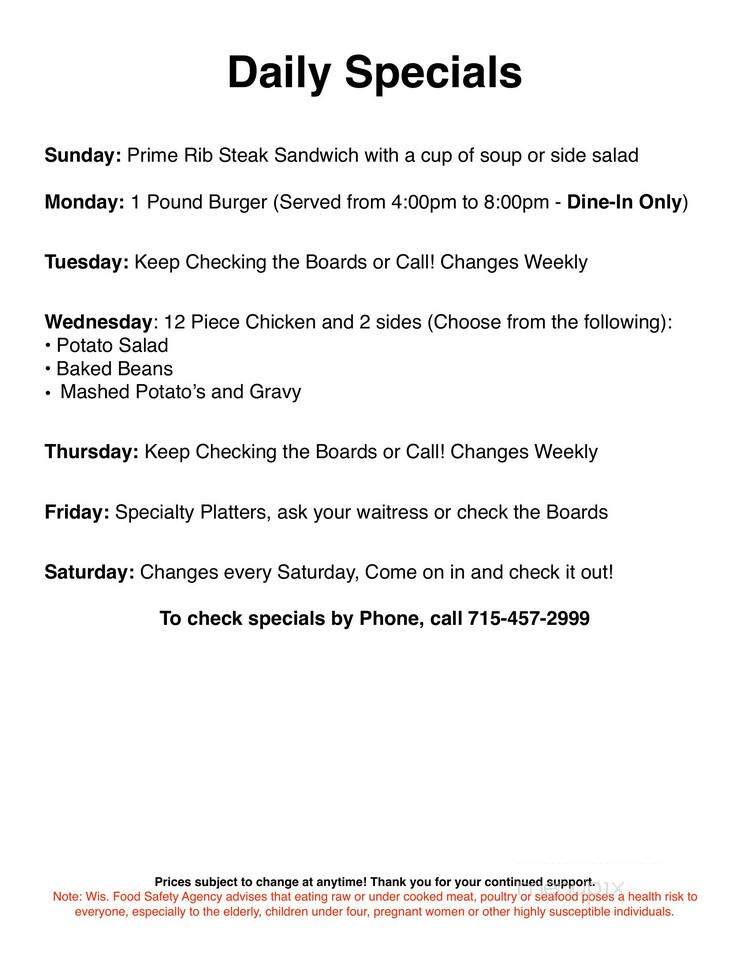 Mike & Betsy's Hiawatha - Junction City, WI menu_pic