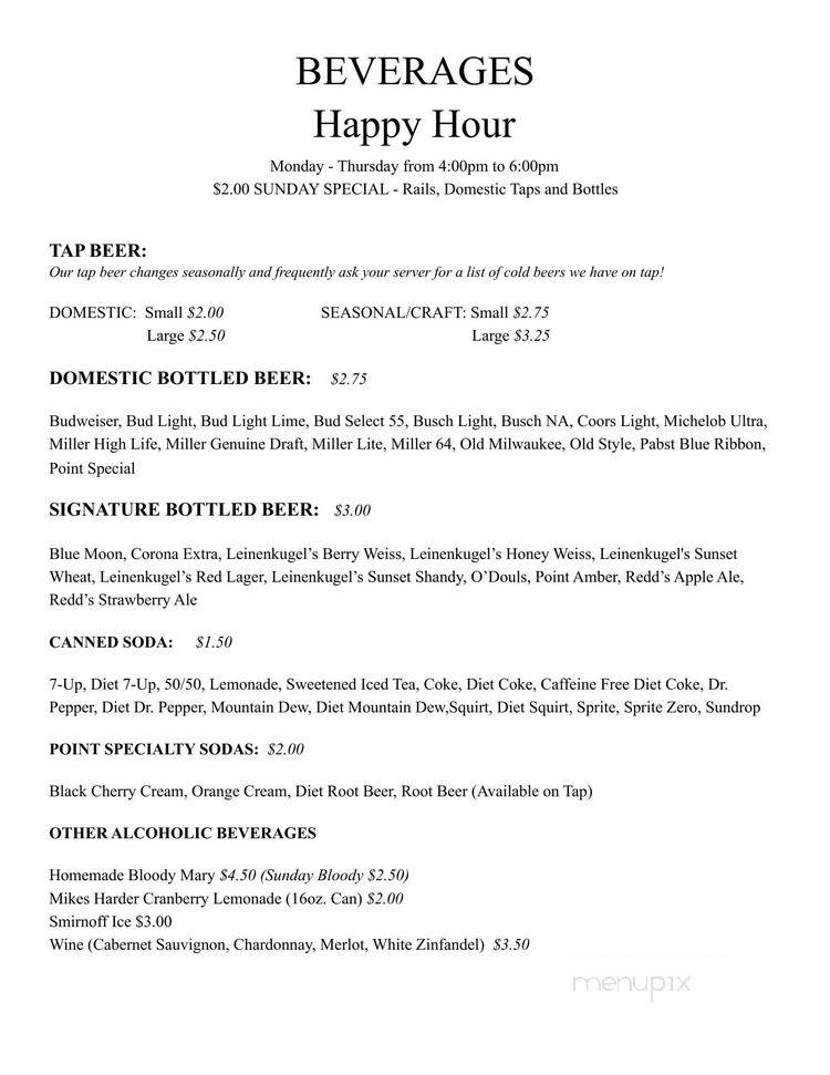 Mike & Betsy's Hiawatha - Junction City, WI menu_pic
