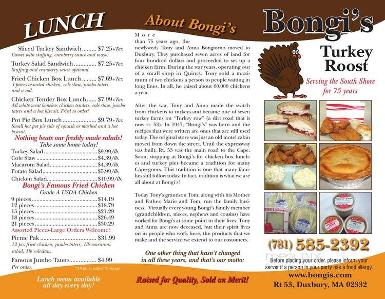 Bongi's - Duxbury, MA menu_pic
