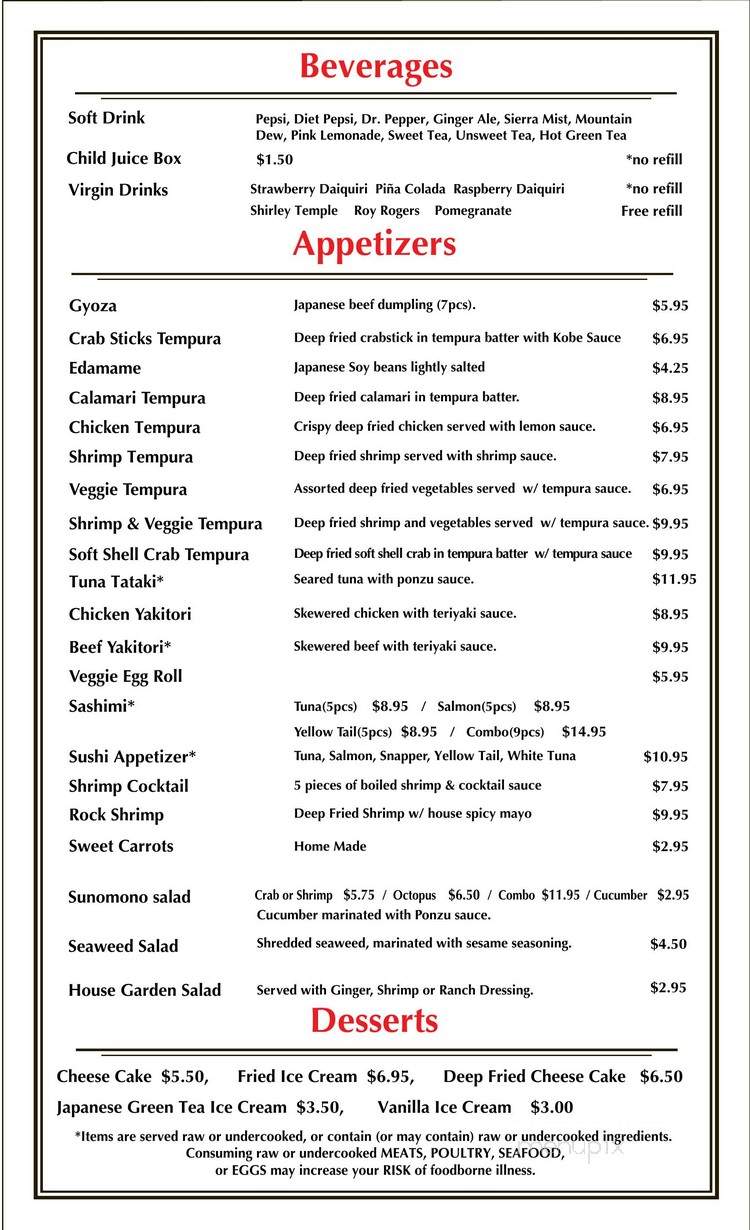 Hero Japanese Sushi - Cornelius, NC menu_pic