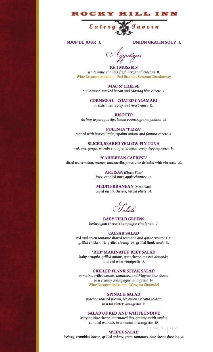 Rocky Hill Inn - Rocky Hill, NJ menu_pic